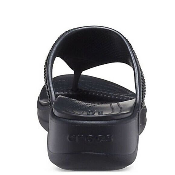 NEW Crocs Monterey Beaded Stripe Wedge Flip Sz 4 - Picture 4 of 5